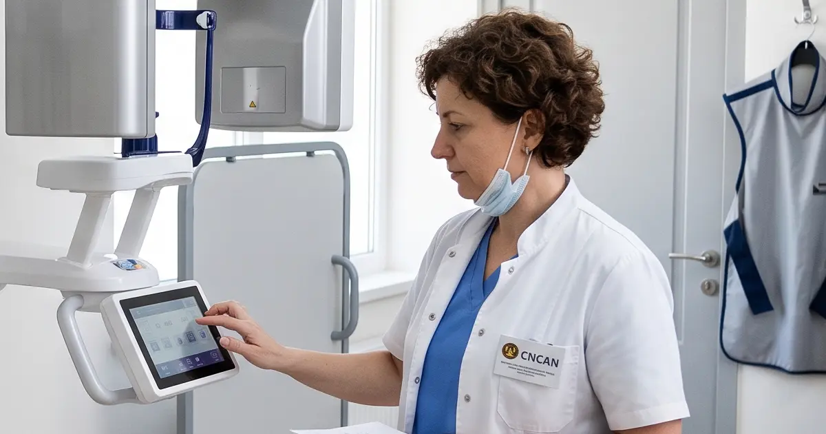 Cabinet dentar cu aparat radiologic panoramic și CBCT pregătit pentru înregistrarea CNCAN